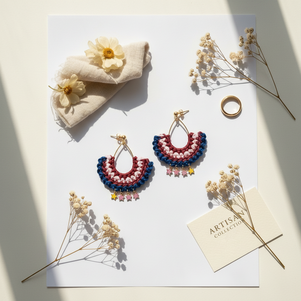 Boucles d'oreilles crochet "Étoiles Filantes"