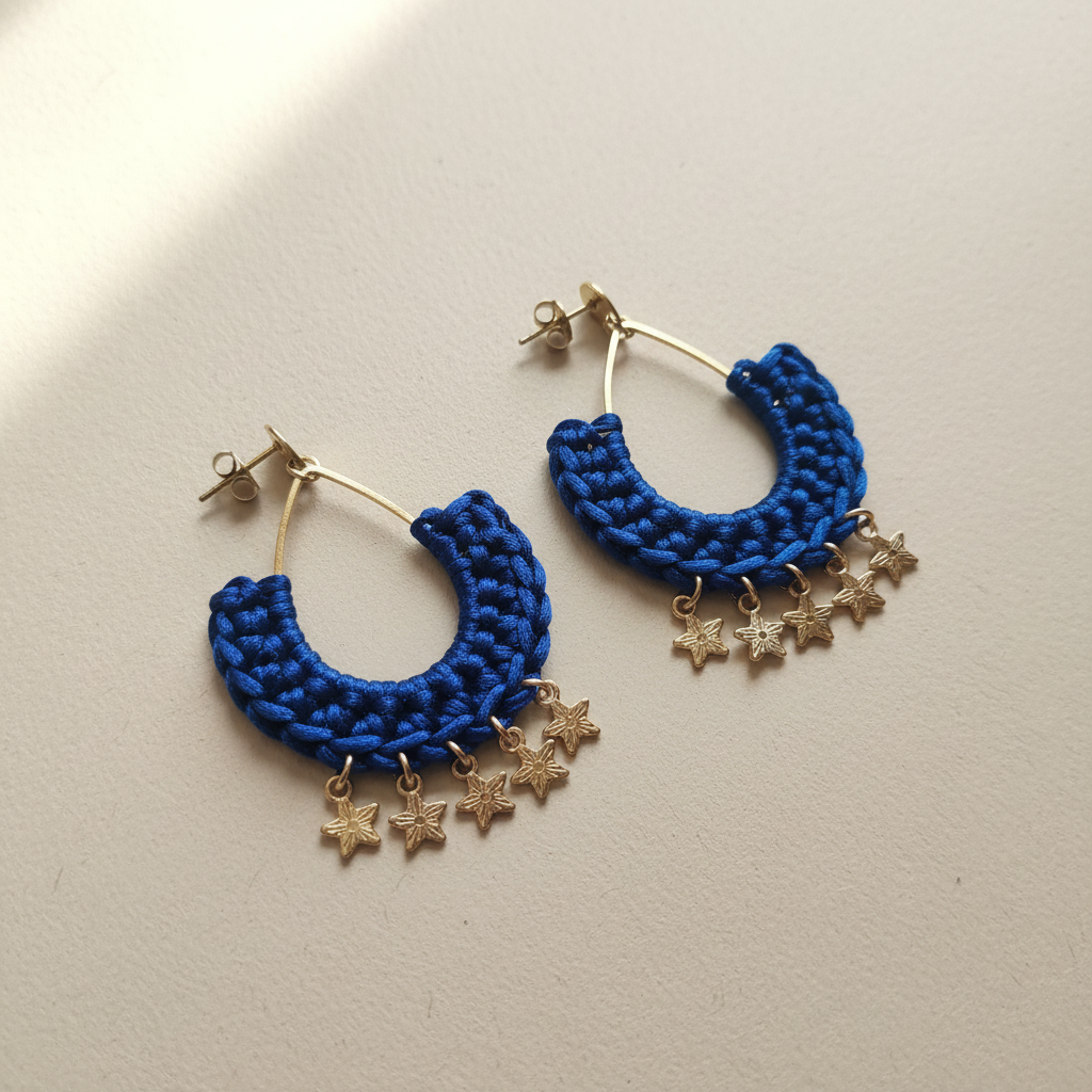 Boucles d'oreilles Étoiles Filantes au Crochet