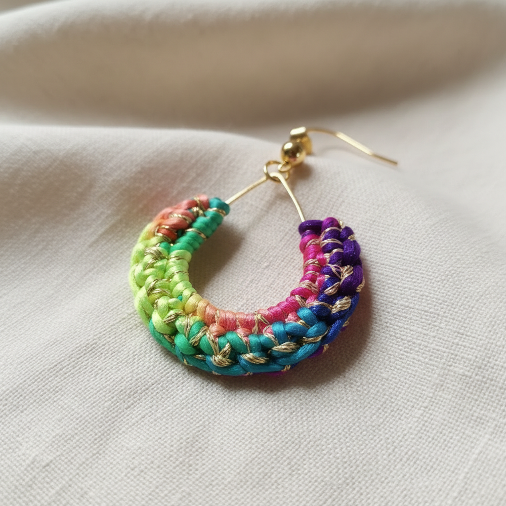 Boucles d'oreilles crochet arc-en-ciel