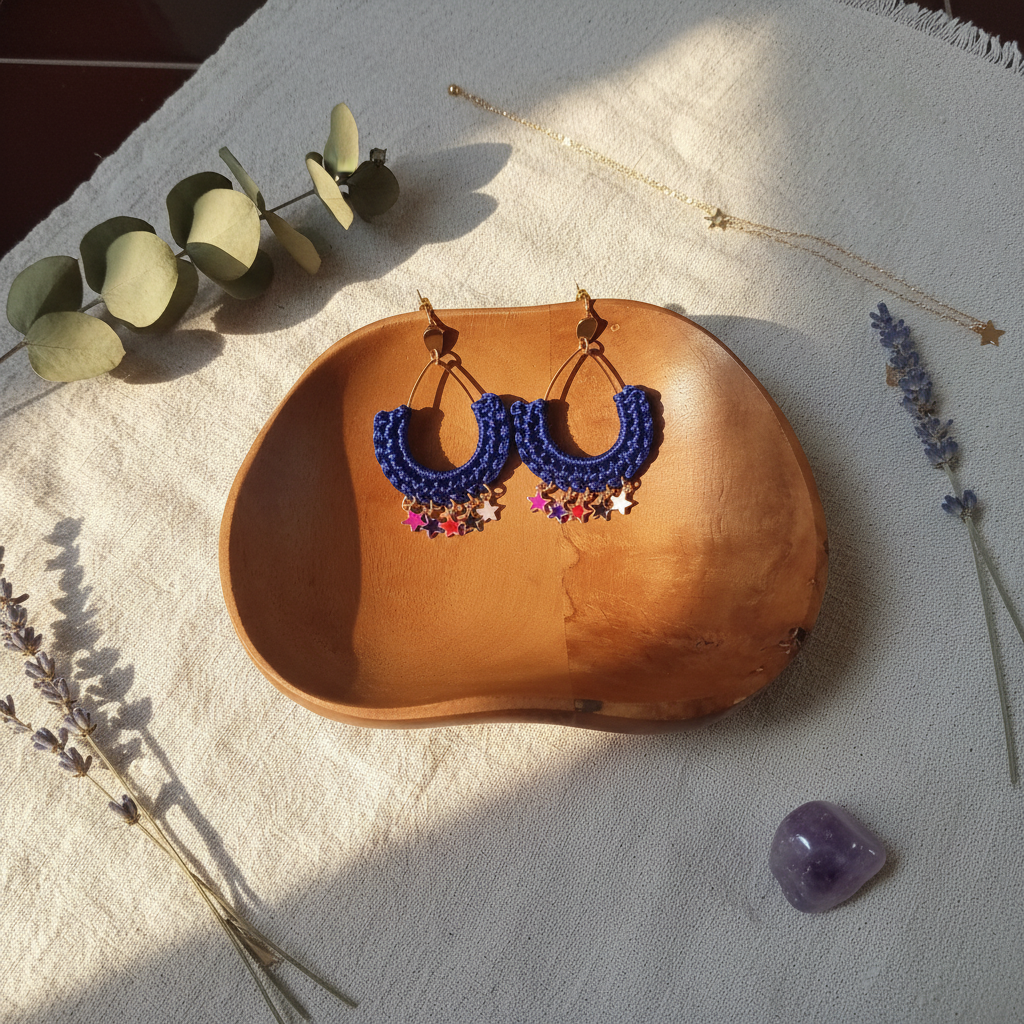 Boucles d'oreilles Étoiles Filantes au Crochet